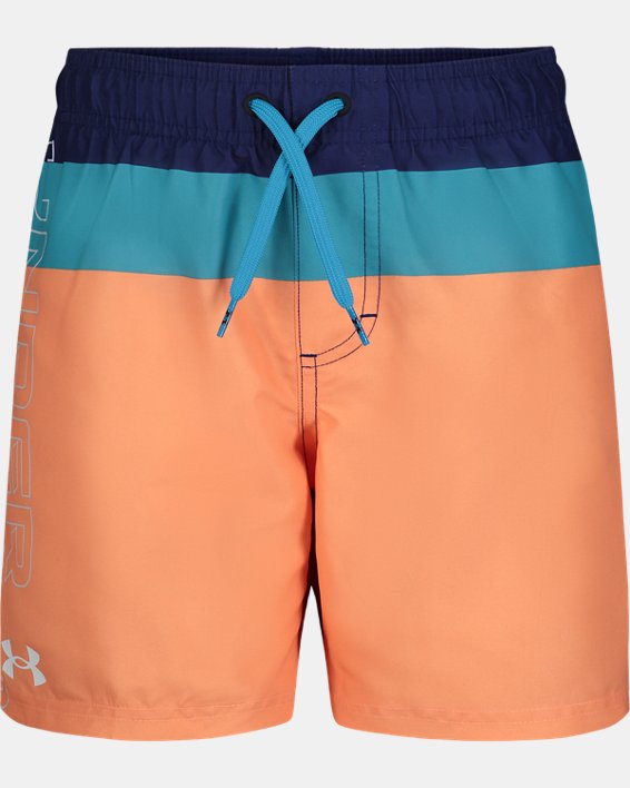 Boys' UA Triblock Logo Swim Volley Shorts, Blue, pdpMainDesktop image number 0